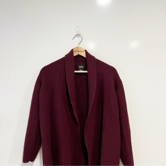 Eileen Fisher Chunky Knit Ribbed Wool Cardigan Sweater - Picture 3 of 8